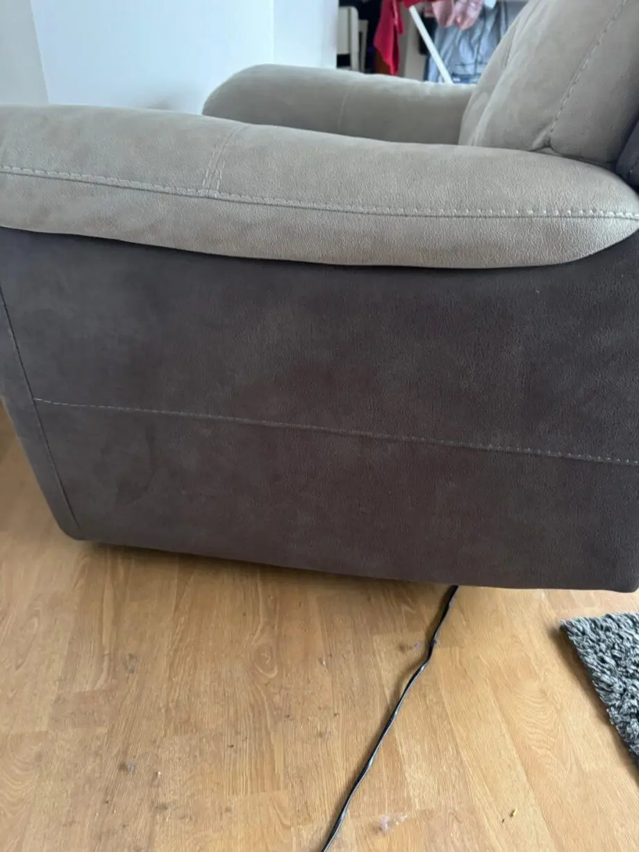 DFS 3 seat sofa, foot stool and power recliner