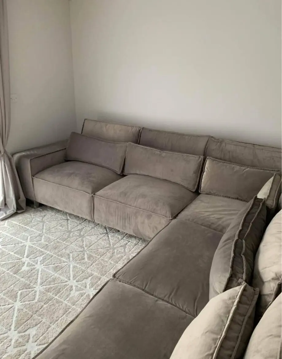 Sofa Club Grey Velvet Sloane Double Cornered Sofa