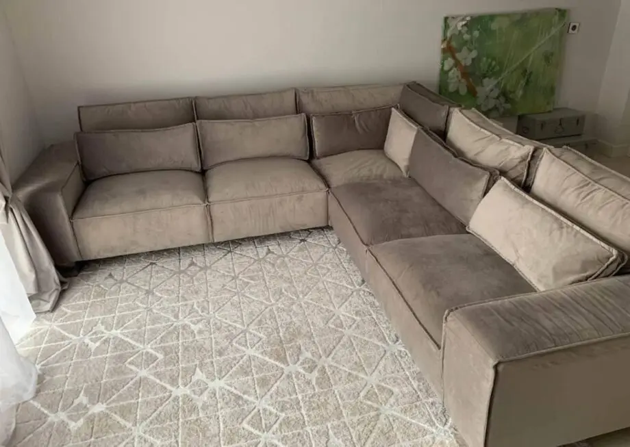 Sofa Club Grey Velvet Sloane Double Cornered Sofa
