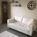 2 seater white sofa