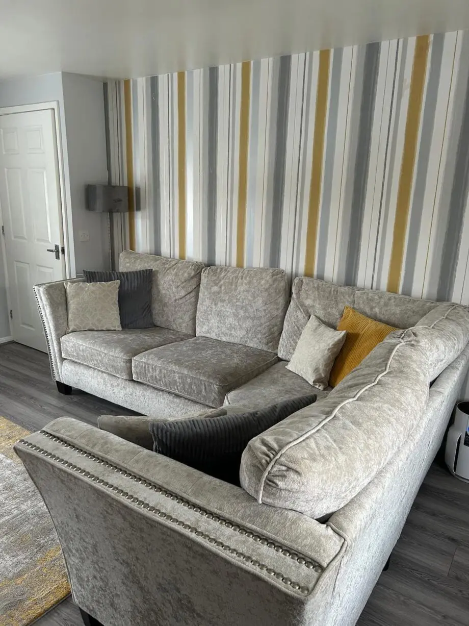SCS crushed velvet corner sofa in cream