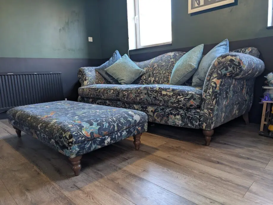 Sofology Patterned velvet Teal 4 Piece Sofa Set