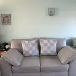 Next Stamford silver grey leather sofa