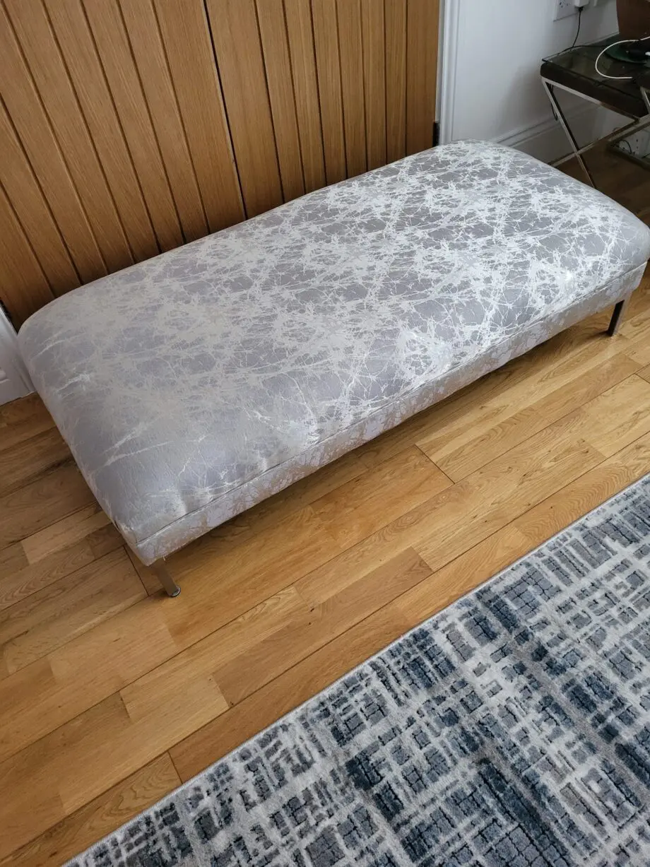 Large Footstool - Rococo quartz stone - Silver