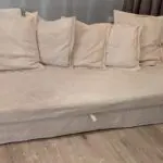 HOLMSUND 3-seat sofa bed, Borgunda beige