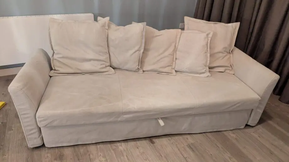 HOLMSUND 3-seat sofa bed, Borgunda beige