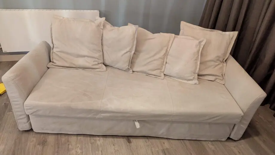 HOLMSUND 3-seat sofa bed, Borgunda beige
