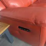 Red double reclining corner sofa