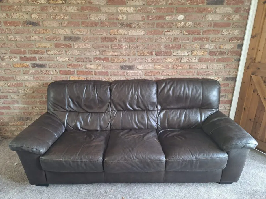 DFS Brown leather sofa set