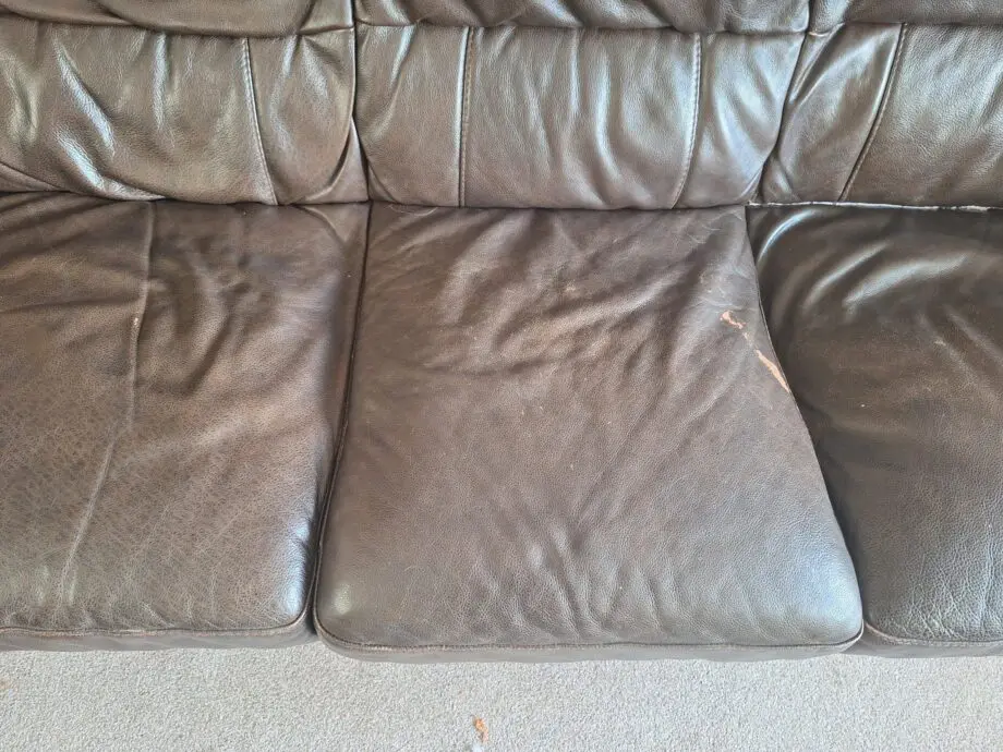 DFS Brown leather sofa set