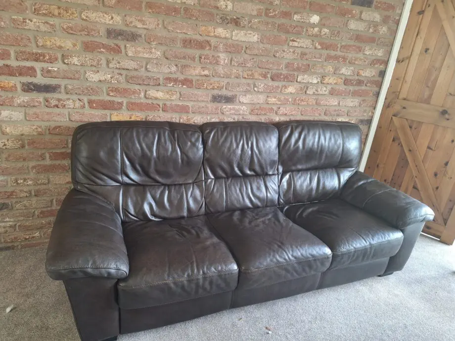 DFS Brown leather sofa set