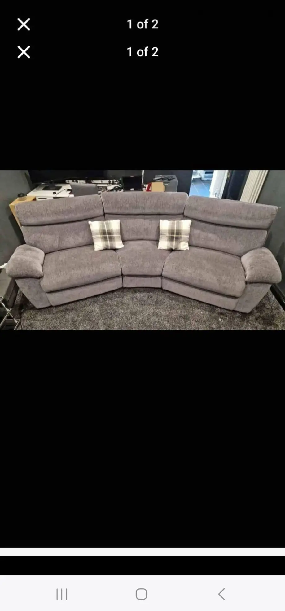 ScS Living cloud fabric 4 seater curved static sofa