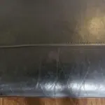 DFS navy leather corner sofa and chair