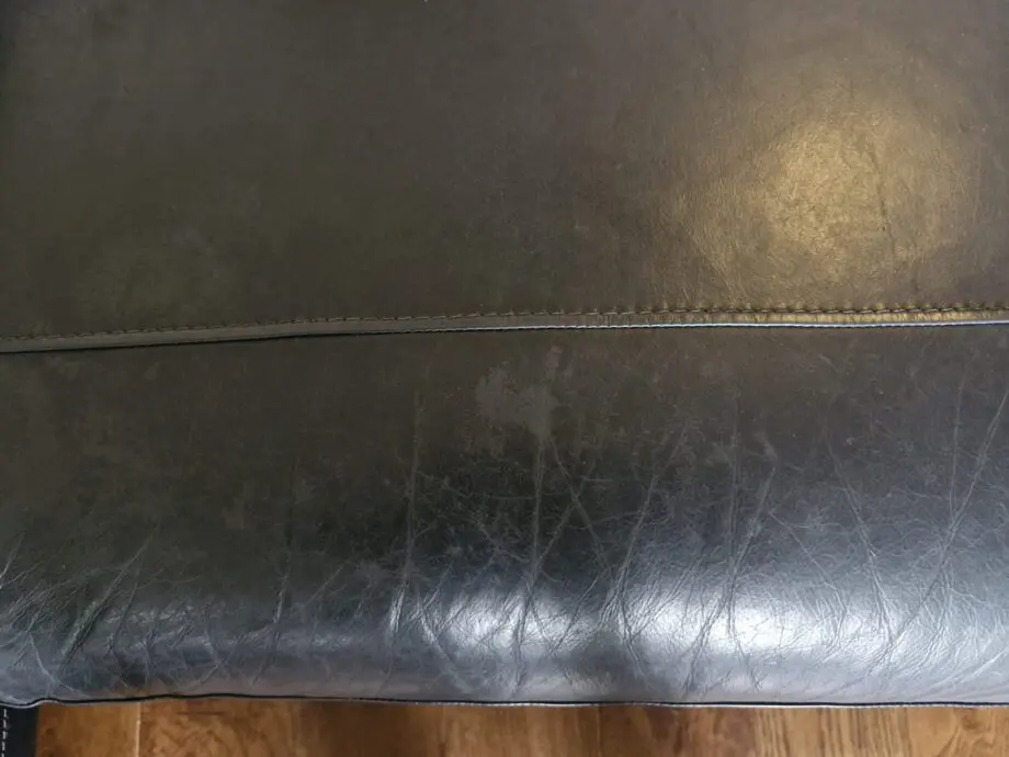 DFS navy leather corner sofa and chair