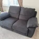 Seville 2 Seater Recliner Sofa, Slate Grey Classic Plush Fabric
