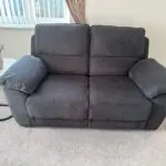 Seville 2 Seater Recliner Sofa, Slate Grey Classic Plush Fabric