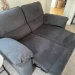 Seville 2 Seater Recliner Sofa, Slate Grey Classic Plush Fabric