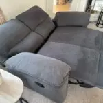 Seville 2 Seater Recliner Sofa, Slate Grey Classic Plush Fabric