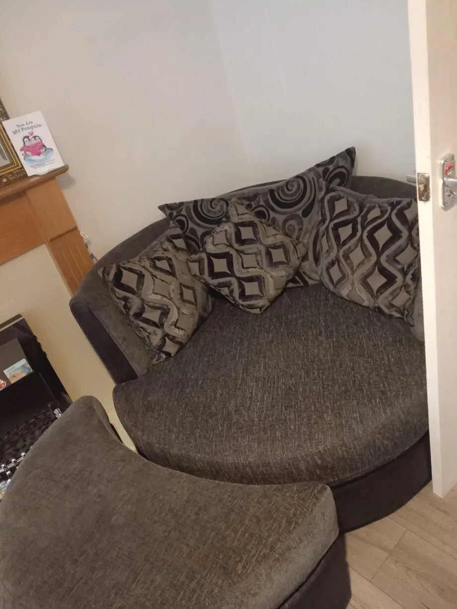 Grey sofa and cuddle chair
