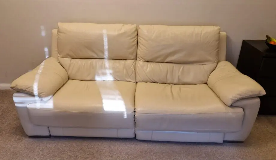 DFS Cream Electric Recliner 3 Seater Sofa