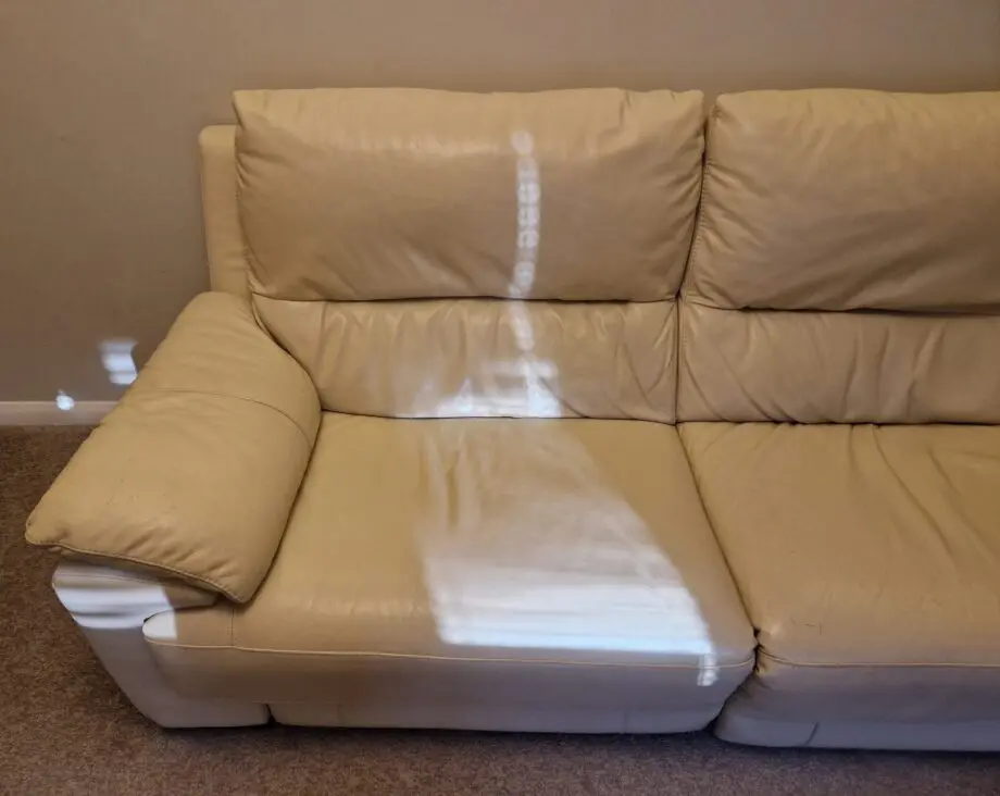 DFS Cream Electric Recliner 3 Seater Sofa