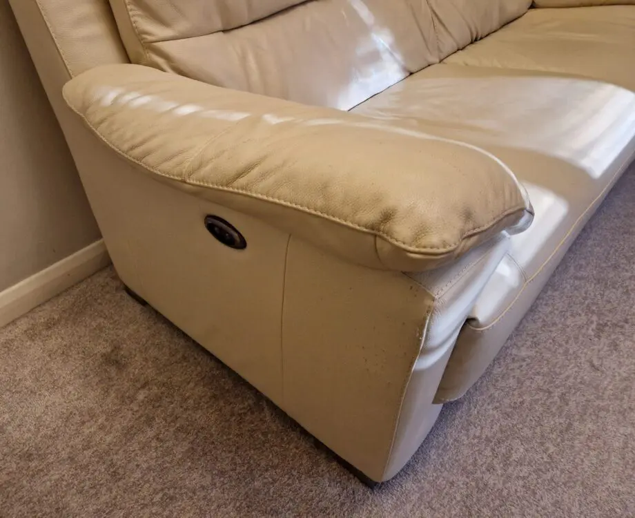 DFS Cream Electric Recliner 3 Seater Sofa