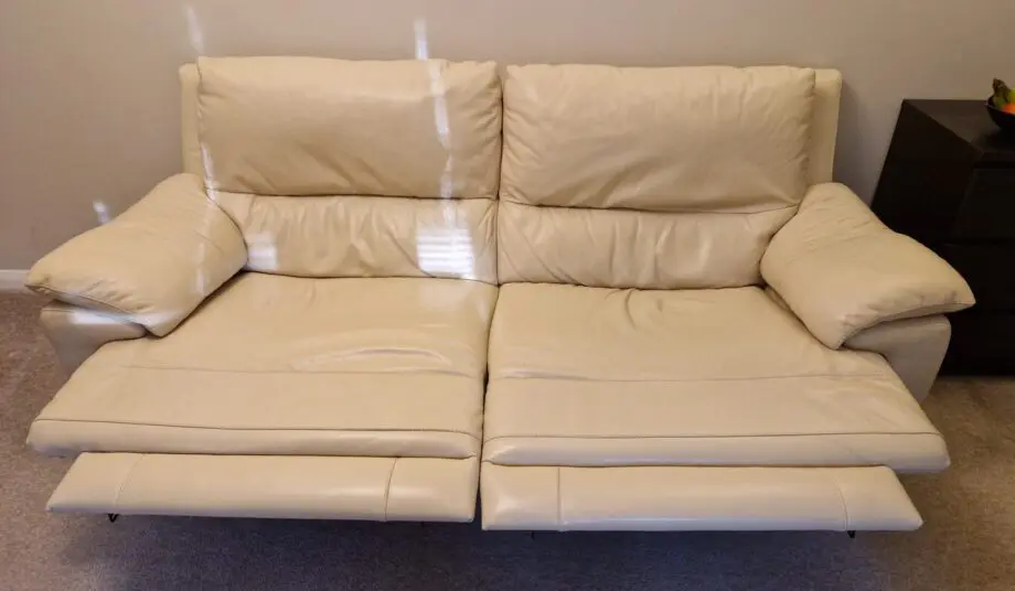 DFS Cream Electric Recliner 3 Seater Sofa