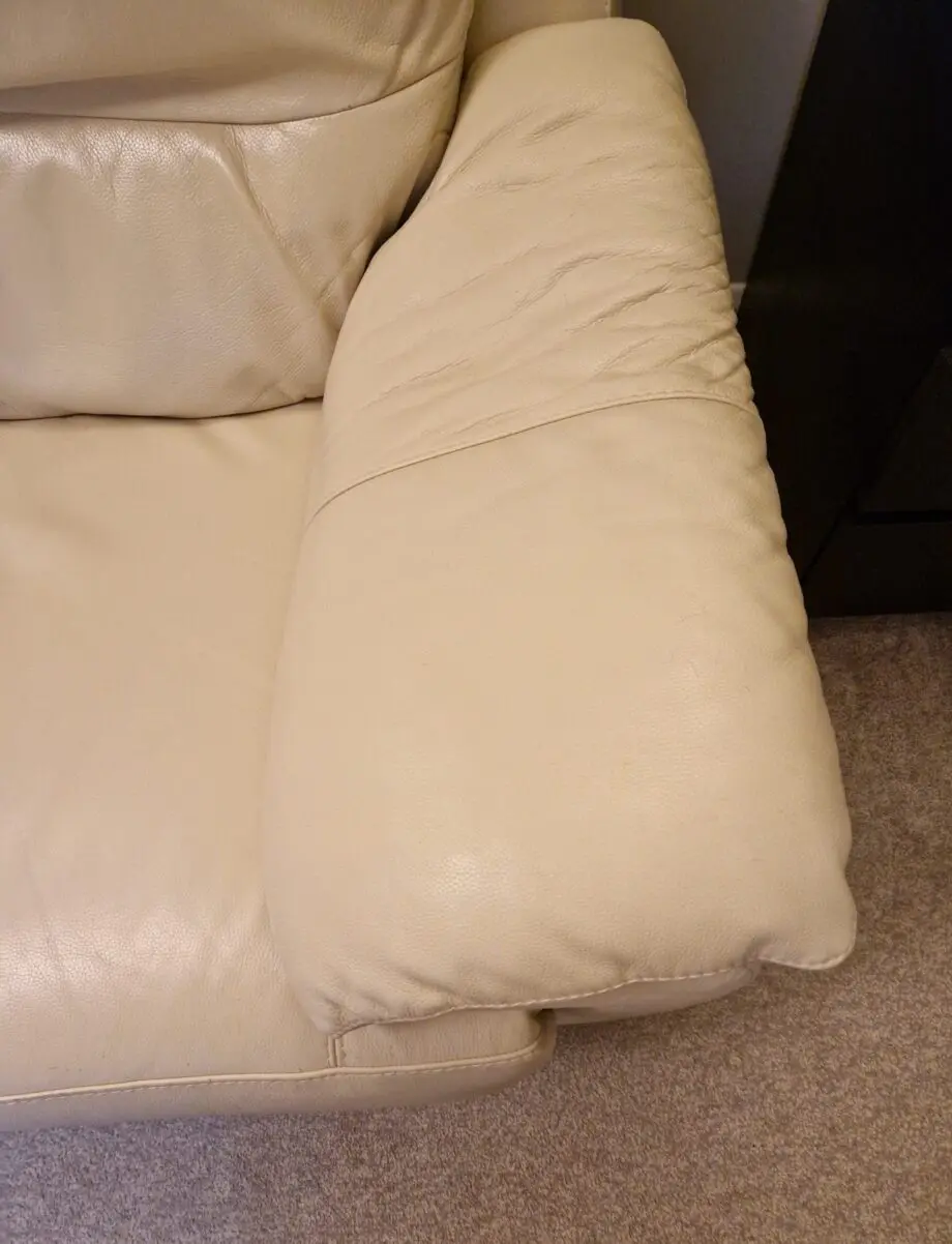 DFS Cream Electric Recliner 3 Seater Sofa