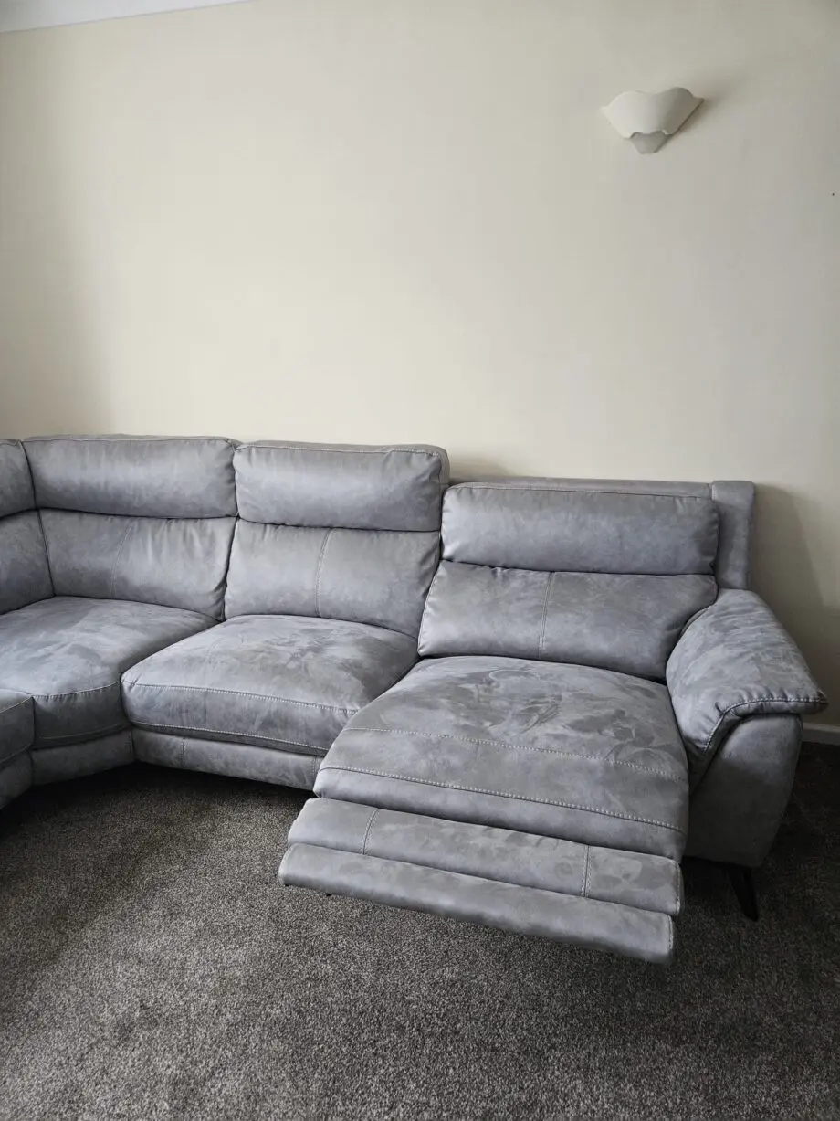 Grey Contempo 3 Seater Chaise End Fabric Sofa - Left Hand Facing