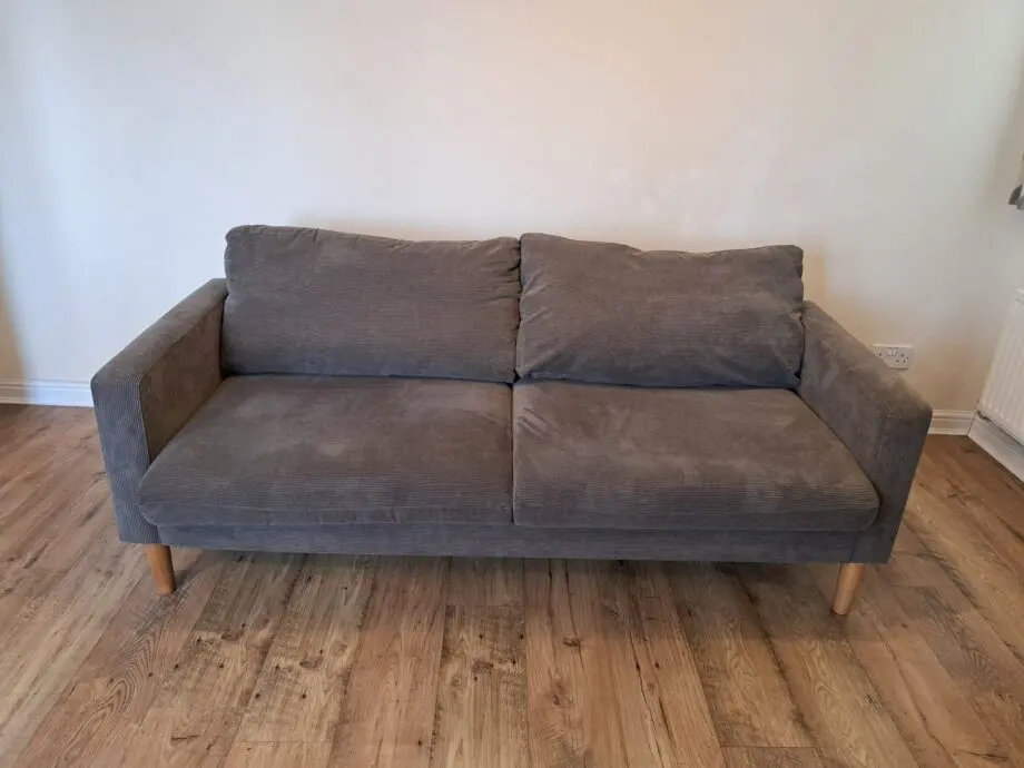 Grey Corduroy 3 seater sofa