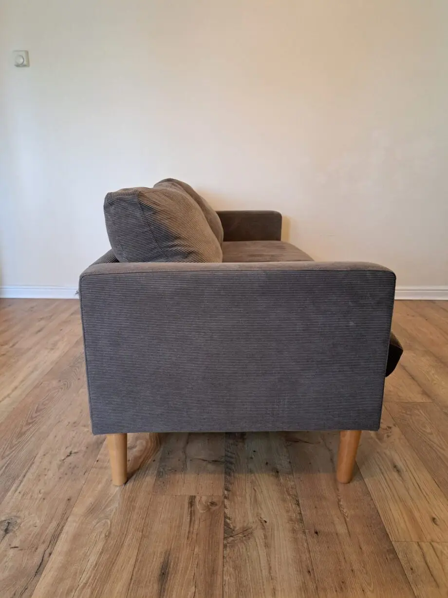 Grey Corduroy 3 seater sofa