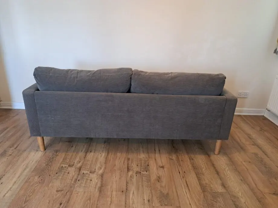 Grey Corduroy 3 seater sofa