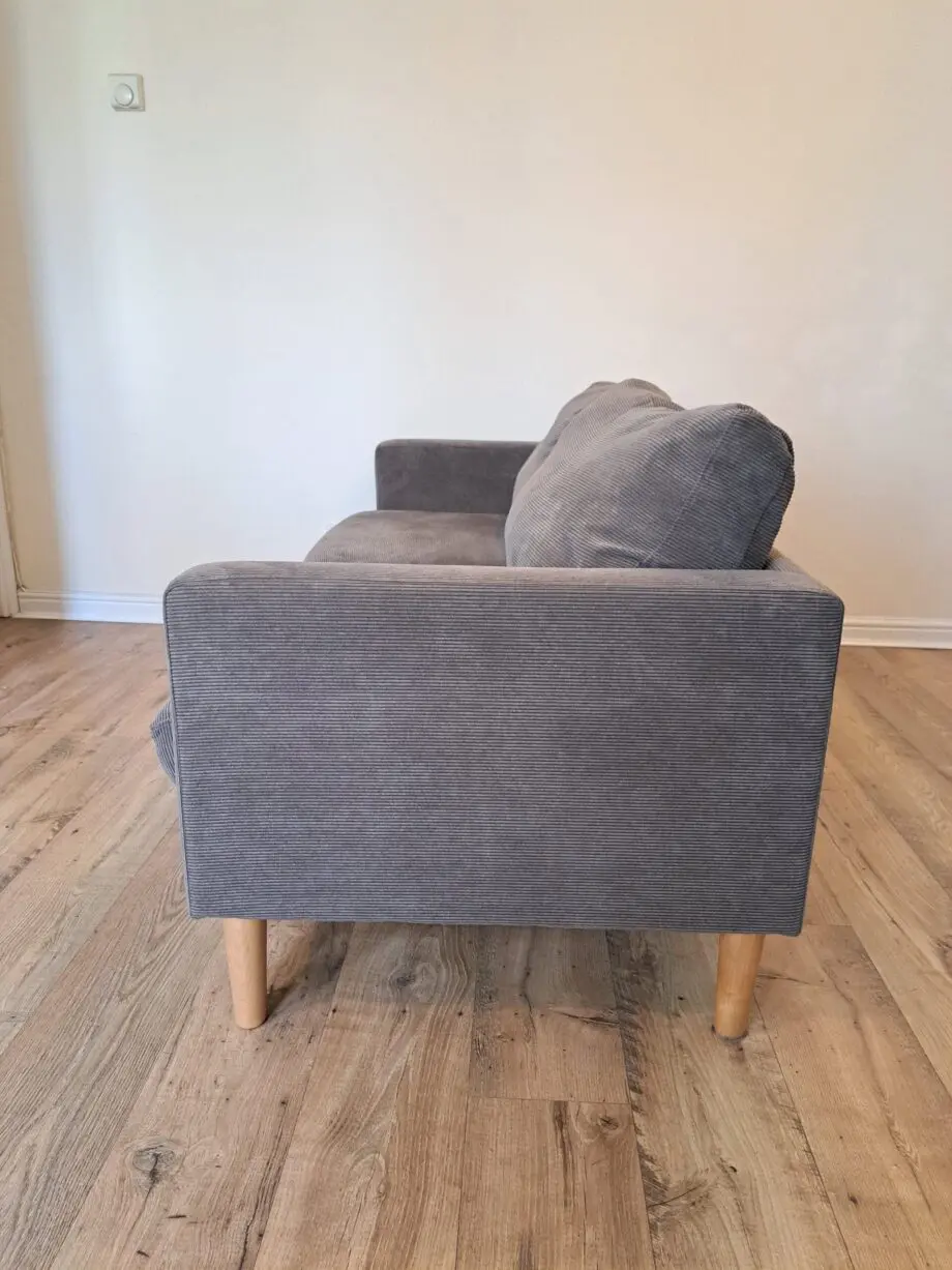 Grey Corduroy 3 seater sofa