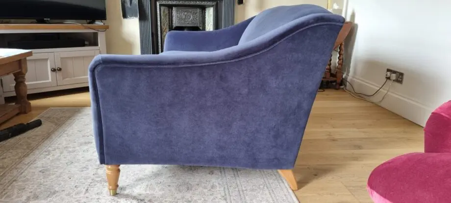 John Lewis Refine Sofa. Large Midnight Blue Aquaclean Velvet