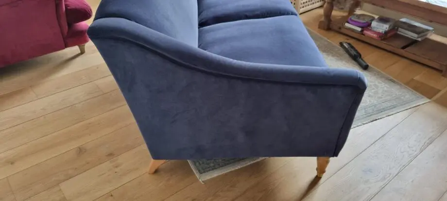 John Lewis Refine Sofa. Large Midnight Blue Aquaclean Velvet