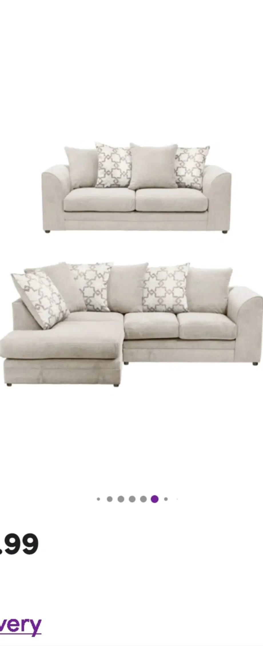 Warfair left corner 3 seater sofa