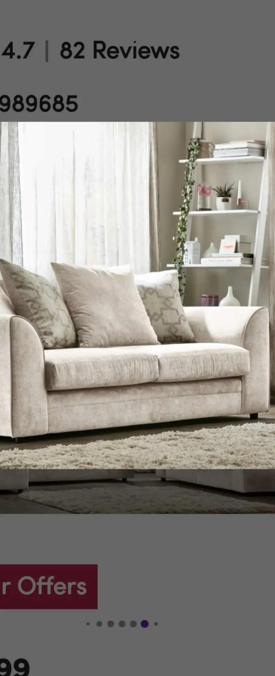 Warfair left corner 3 seater sofa