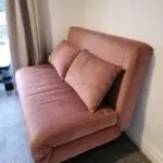 Made haru 2 seater sofa bed pink velvet