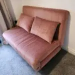 Made haru 2 seater sofa bed pink velvet