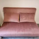 Made haru 2 seater sofa bed pink velvet