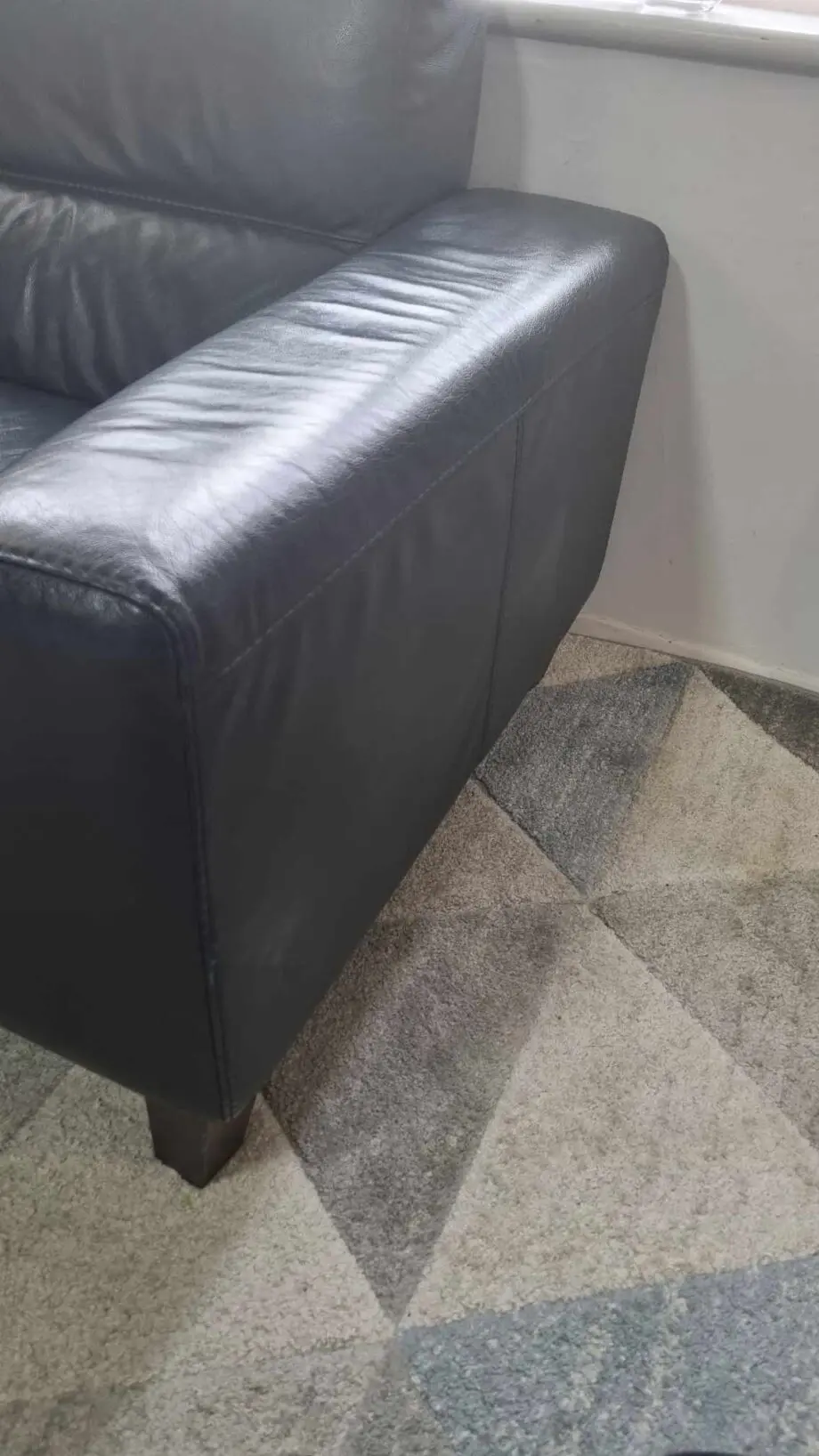 Blue Leather Sofa Arm Chair
