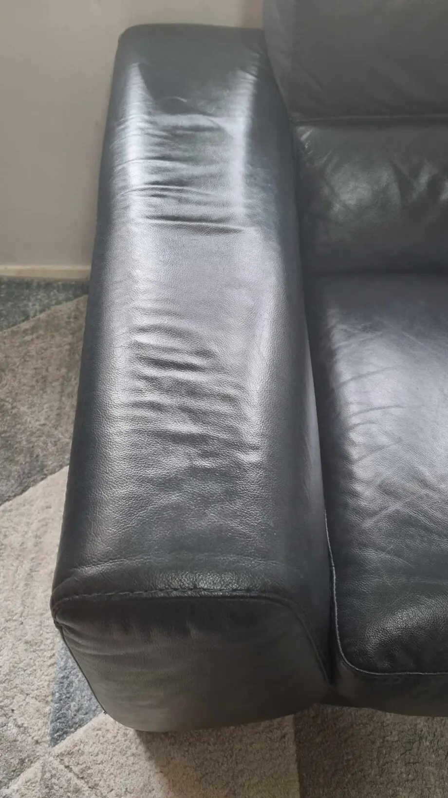 Blue Leather Sofa Arm Chair