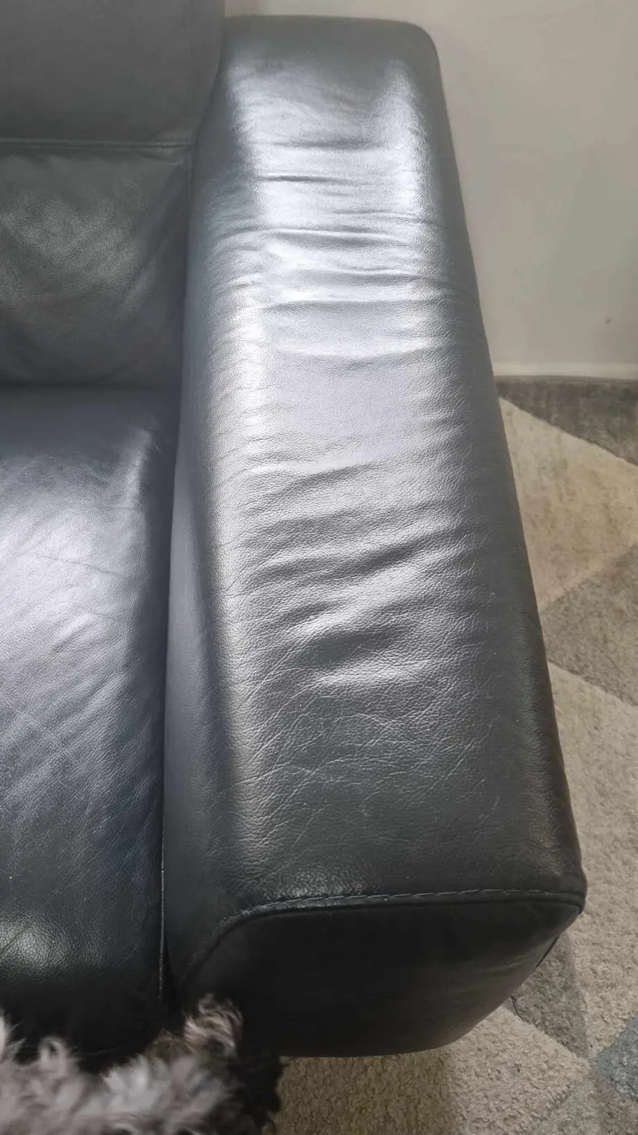 Blue Leather Sofa Arm Chair