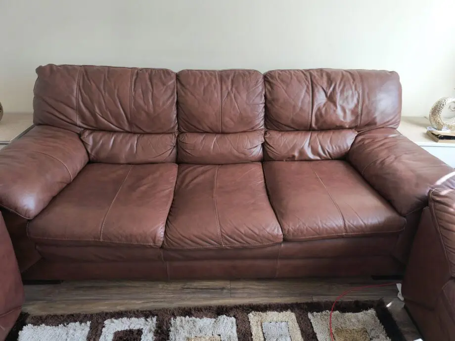 DFS Faux Leather Sofa