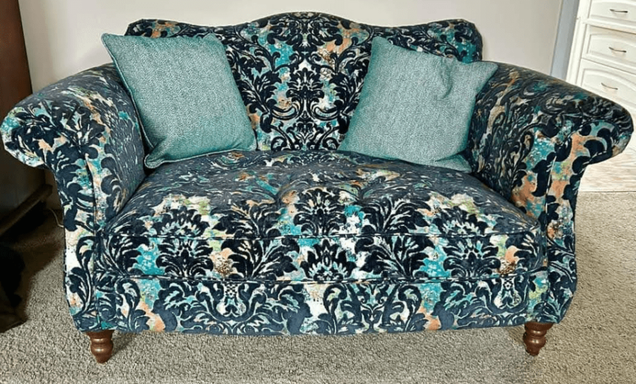 Sofology Patterned velvet Teal 4 Piece Sofa Set