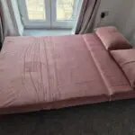Made haru 2 seater sofa bed pink velvet