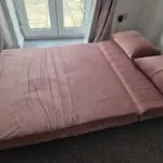 Made haru 2 seater sofa bed pink velvet