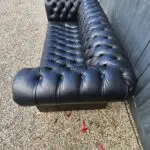 Black saxon leather chesterfield