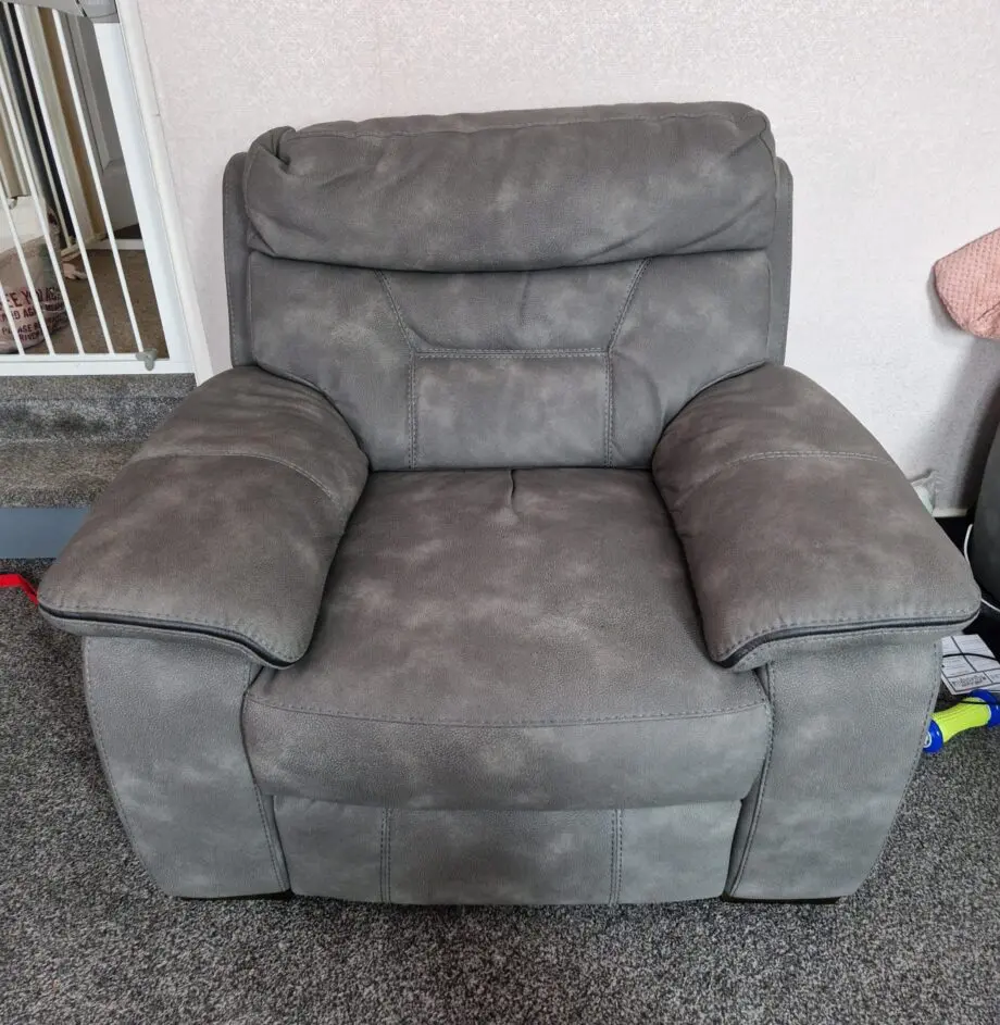 DFS Foster arm chair smoke in colour