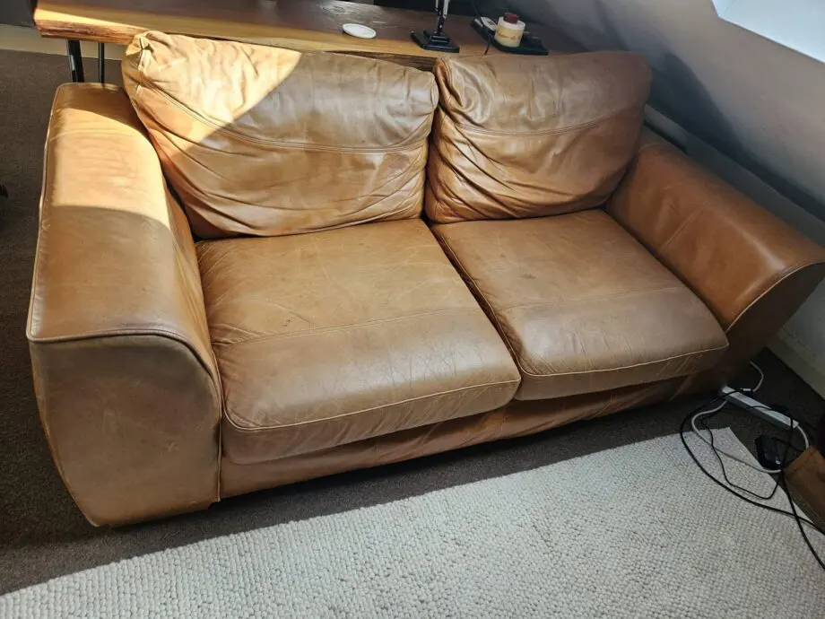 Used leather 2 seater sofa from M&S